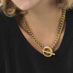 Necklace thick chain gold plated