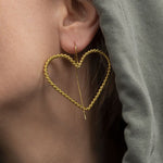 Nickel Earrings twisted heart gold plated