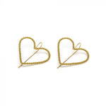 Nickel Earrings twisted heart gold plated